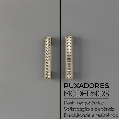 Guarda-Roupa Solteiro Marsala 2 Portas 3 Gavetas Cinza