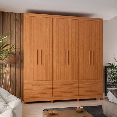 Guarda-Roupa Casal Majestic 6 Portas 6 Gavetas Freijó