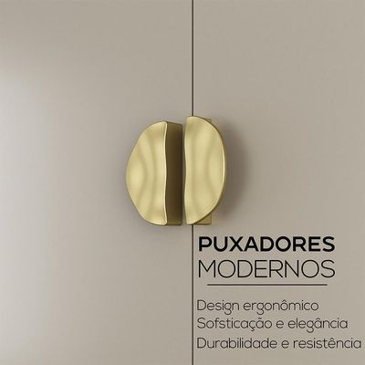 Guarda-Roupa Casal Brescia 6 Portas 4 Gavetas Bege
