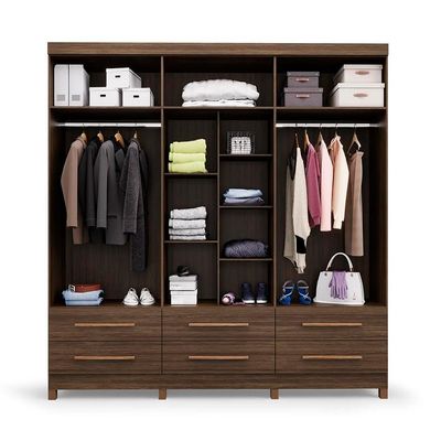 Guarda-Roupa Casal Majestic 6 Portas 6 Gavetas Capuccino