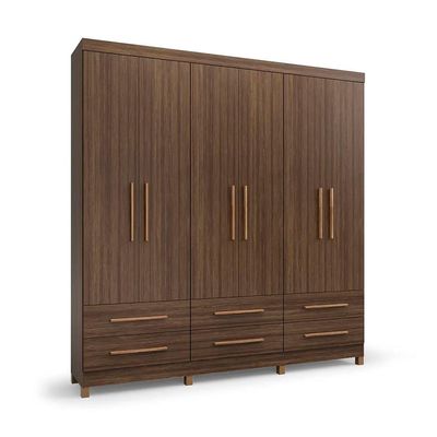 Guarda-Roupa Casal Majestic 6 Portas 6 Gavetas Capuccino