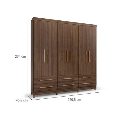Guarda-Roupa Casal Majestic 6 Portas 6 Gavetas Capuccino