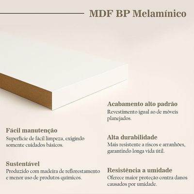 Guarda-Roupa Casal Brescia 6 Portas 4 Gavetas Bege