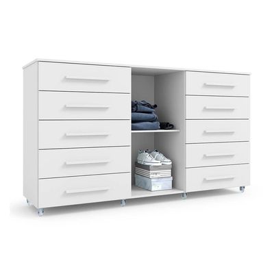 Cômoda Imperial 1 Porta 10 Gavetas Branca