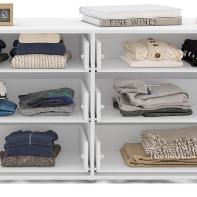 Cômoda com Espelho Porto 6 Gavetas Branca e Cinza