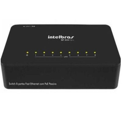 Hub Switch 8 Portas Intelbras SF-800 Q+ Fast Ethernet 10/100 Mbps