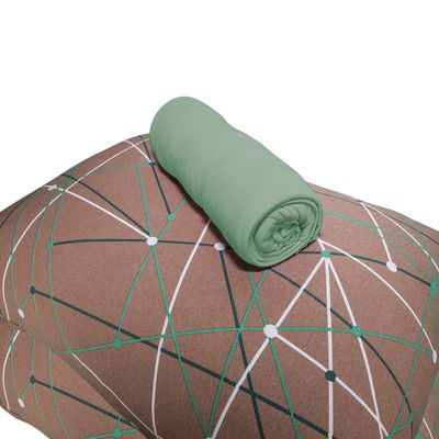 Jogo de Cama KazzaVip Solteiro Malha Mista 70% Algodão e 30% Poliéster Ouro Preto 2 Peças Verde