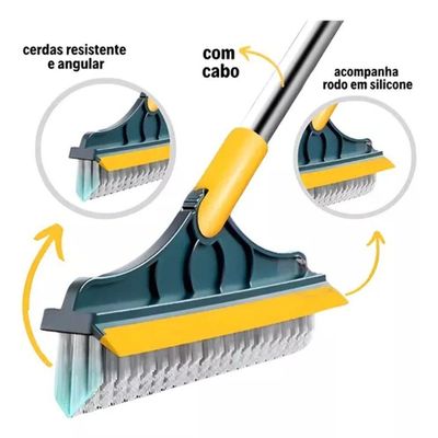 Escova De Esfregar O Chão Magic Broom Com Rodo De Borracha