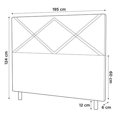 Cabeceira Cama Box Casal King Size Cairo 195cm ano Branco