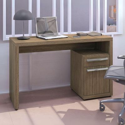 Mesa Escrivaninha Com Gaveteiro Urban 120 Cm S970 Kappesberg Nogal