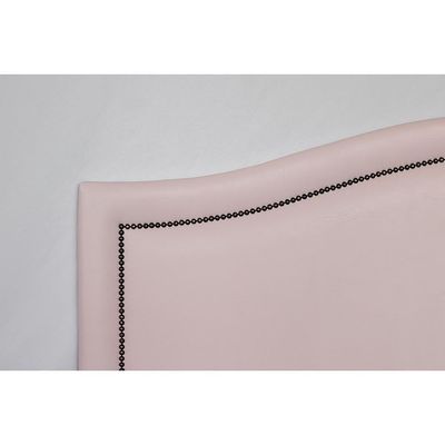 Cabeceira Casal Curva Luxo 140x60 Courino Rosa - Tachas Fumê