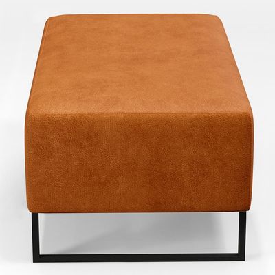 Puff Decorativo Para Sala de Estar Cléo W01 Base de Ferro 90 cm Couríssimo Canela - Lyam Decor
