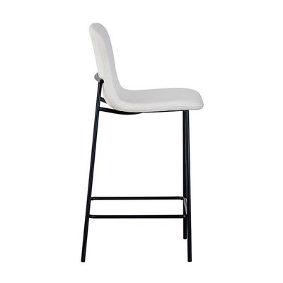 Banqueta Celeste Poliéster Off White e Preta