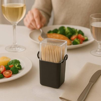 Kit 24 Paliteiros de Mesa 70ml Porta Palitos 5x4x9cm Coza Plástico Steakhouse Bistrô