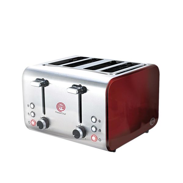 Torradeira Elétrica 4 Pães MasterChef TO2004V Inox Vermelha 127V