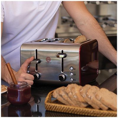 Torradeira Elétrica 4 Pães MasterChef TO2004V Inox Vermelha 127V