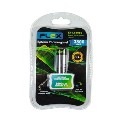 Bateria Recarregável Flex FX-L18650 Lithium 3,7 V 3800 mAh - AC3085