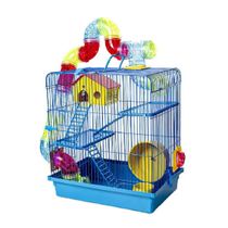 Gaiola Hamster Roedores 3 Andares Tubo Super Luxo Azul