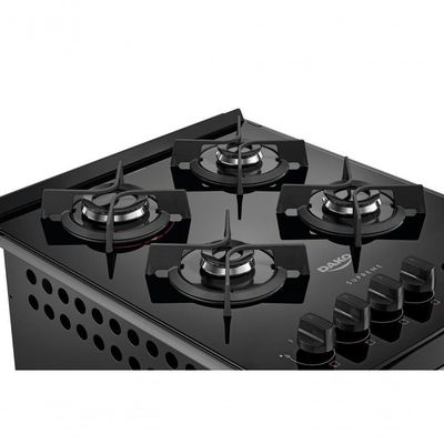 Fogão 4 Bocas De Embutir Dako Supreme Mesa De Vidro Preto Bivolt
