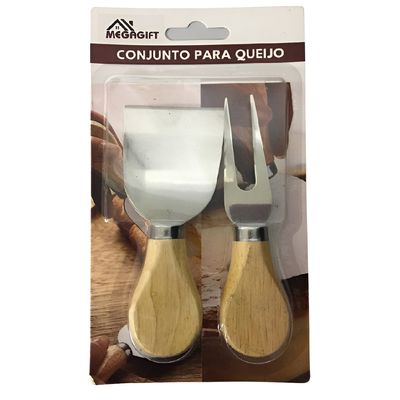 Conjunto 2 pç de utensílios para queijo Inox gourmet