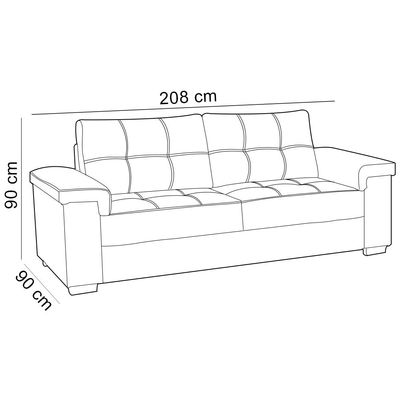 Sofá 3 e 2 Lugares Para Sala de Estar Living Allon F04 Veludo Marrom Claro - Lyam Decor