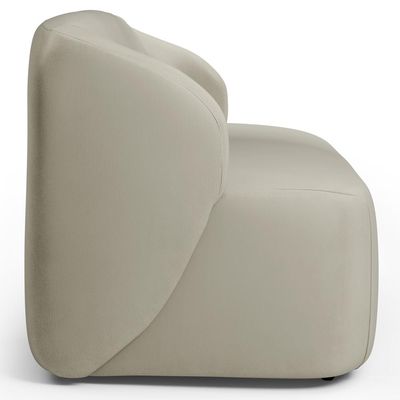 Sofá 3 Lugares Orgânico Para Sala de Estar Living 205cm Heidy F04 Veludo Bege - Lyam Decor