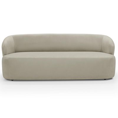 Sofá 3 Lugares Orgânico Para Sala de Estar Living 205cm Heidy F04 Veludo Bege - Lyam Decor