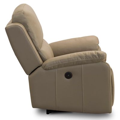 Poltrona do Papai Retrátil Reclinável Elétrica Aniche L06 Couro Fendi - Lyam Decor