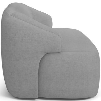 Sofá 2 Lugares Curvo Orgânico Para Sala Living 150cm Barolo L06 Linho Cinza Escuro - Lyam Decor