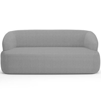 Sofá 2 Lugares Curvo Orgânico Para Sala Living 150cm Barolo L06 Linho Cinza Escuro - Lyam Decor