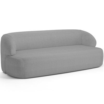 Sofá 2 Lugares Curvo Orgânico Para Sala Living 150cm Barolo L06 Linho Cinza Escuro - Lyam Decor