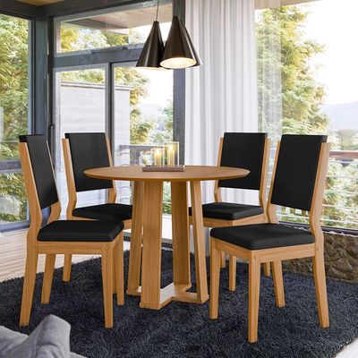 Mesa de Jantar Redonda com Tampo de MDF Isabela Ypê 117 cm