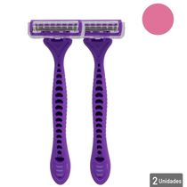 APARELHO DE BARBEAR COM 3 LÂMINAS E 2 UNIDADES -  CORES VARIADAS