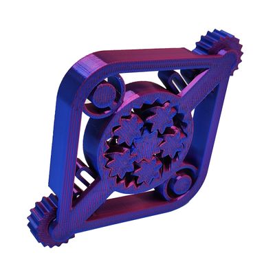 Fidget Helicoidal com Click e Engrenagens Spinner Anti Estresse Relaxante 3D Bicolor