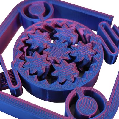 Fidget Helicoidal com Click e Engrenagens Spinner Anti Estresse Relaxante 3D Bicolor
