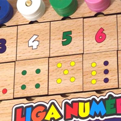 Liga Numérica Pedagógica - Madeira - Colorido - 85722 - Maninho Artesanatos