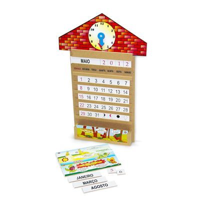 Calendário Relógio Educativo - Madeira - 1060 - Carlu