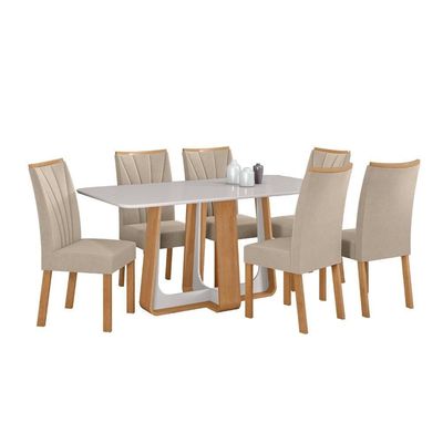 Conjunto Sala De Jantar Mesa Easy Pop 170x90cm-6 Cadeiras.