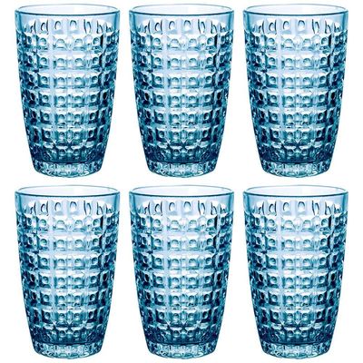 Conjunto de Copos L`Hermitage Chevalier em Vidro Azul 355ml - 6 Peças