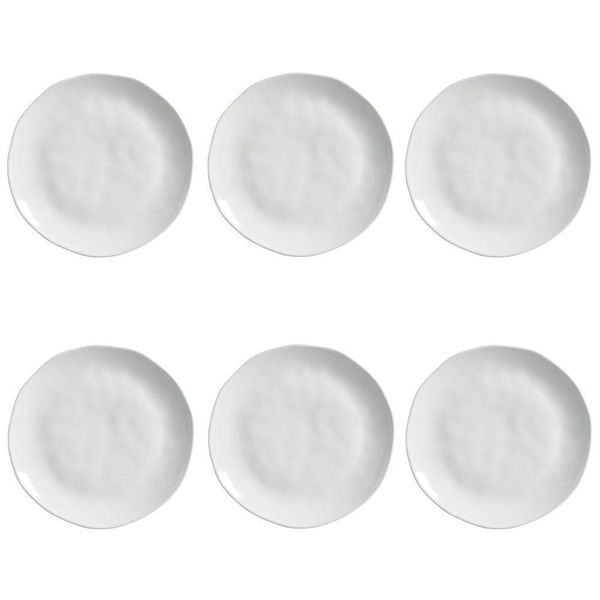 Conjunto De Pratos Rasos 06 Peças Orgânico New White Porto Brasil