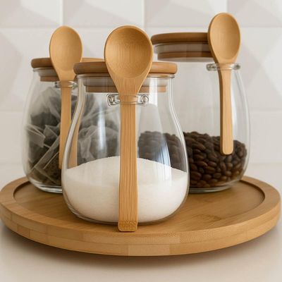 Tábua de Bambu Giratória 30x2cm Lyor Servir Frios Embutidos Petiscos Salgados