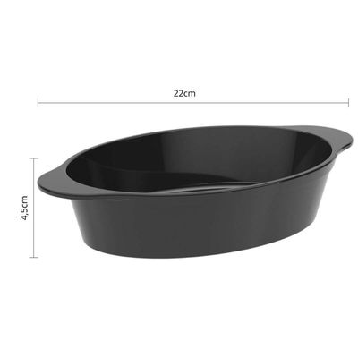 Jogo 12 Travessas para Servir Preta Saladeira Plástico 550ml Oval Coza Uno Petiscos Porções