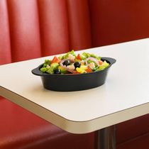 Jogo 12 Travessas para Servir Preta Saladeira Plástico 550ml Oval Coza Uno Petiscos Porções