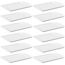 Conjunto 12 Bandejas Para Servir 34,5x23,5cm Plástico Branca Coza Uno Horeca