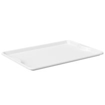Bandeja Plástica 48x33cm Branca Alças Servir Coza Uno Horeca Restaurante Praça de Alimentação