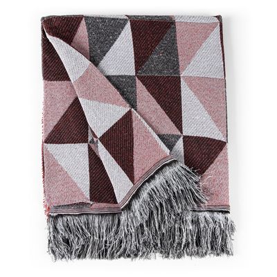 Manta Jacquard Misto com Franja 1,40 x 1,60 Dallas Vermelho
