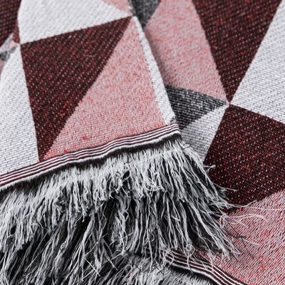 Manta Jacquard Misto com Franja 1,40 x 1,60 Dallas Vermelho