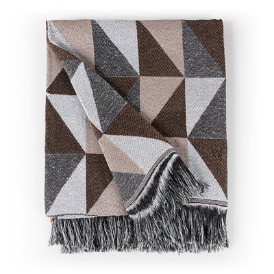 Manta Jacquard Misto com Franja 1,40 x 1,60 Dallas Caramelo