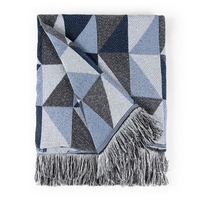 Manta Jacquard Misto com Franja 1,40 x 2,20 Dallas Marinho