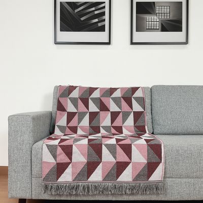 Manta Jacquard Misto com Franja 1,40 x 2,20 Dallas Vermelho